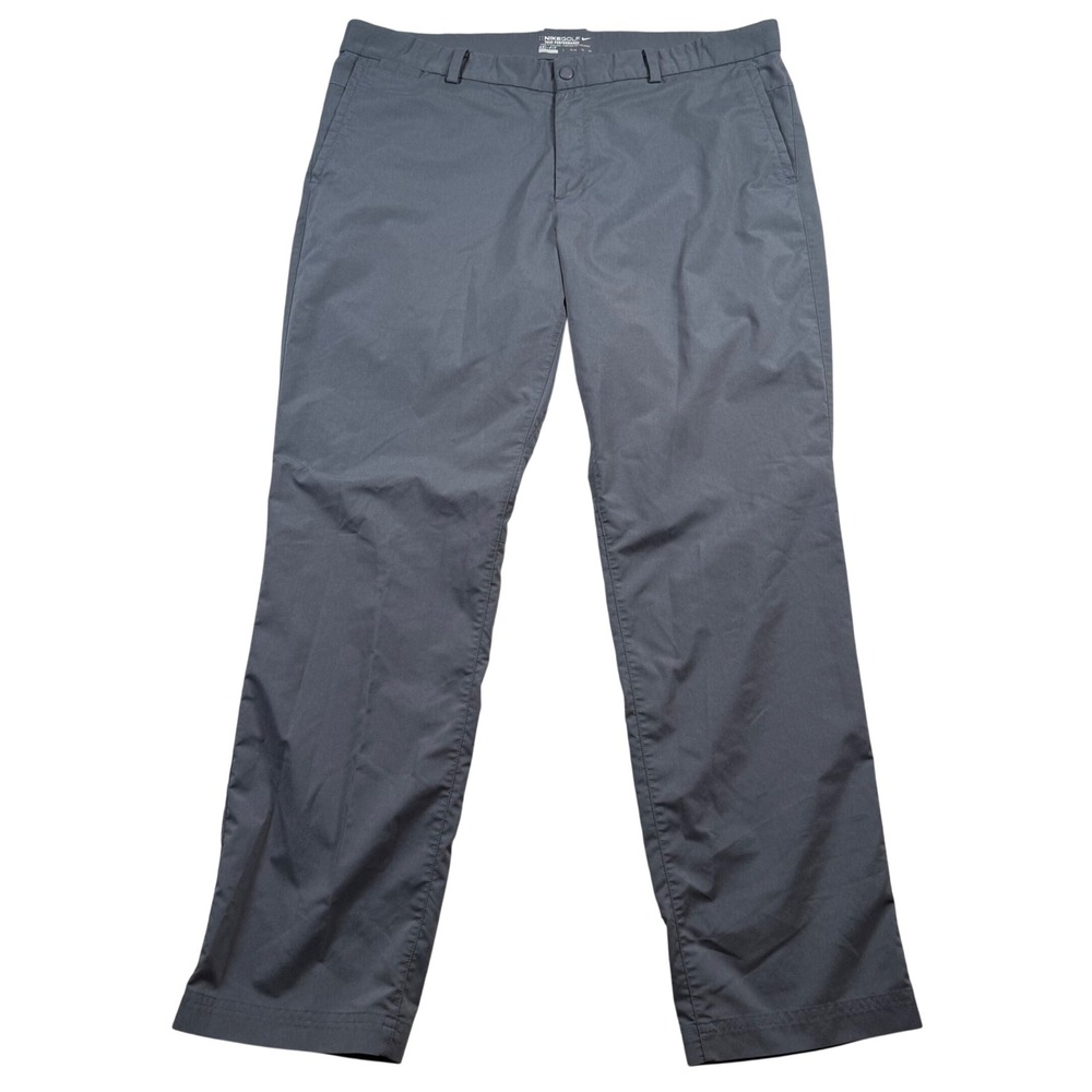 Nike Golf Pants Mens 38x32 Gray Dri-FIT Tour Performance Flat Front Trousers